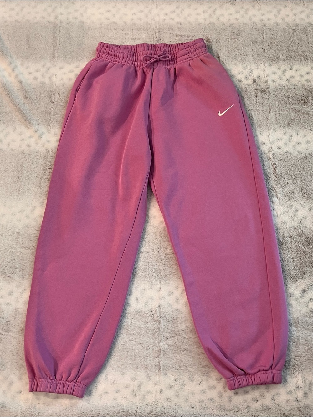 Nike Pink/Purple Women's Jogger Track Pants with White Swoosh